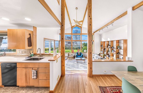 Bellingham House | Luxe Waterfront Haven: 3BR Vaulted-Ceiling Home w/Scenic Ocean & Sunset Views