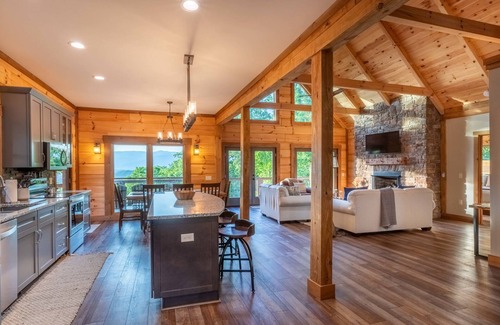 Bryson City House | Luxury 3 2 5 Cabin Lake Views Theatre Gameroom