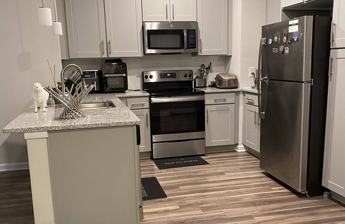 Northeast Raleigh Apartment | Luxury Apartment Triangle Town Center King Bed