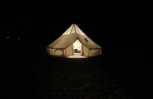 Mesick RV Rental | Luxury Bell Tent on Lavender and Alpaca Farm
