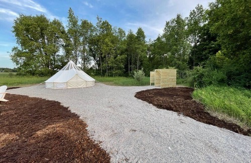 Mesick RV Rental | Luxury Bell Tent on Lavender and Alpaca Farm
