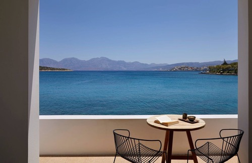 Agios Nikolaos Villa | Luxury Crete Hotel | Elegant Bungalow | Large Veranda with Sea View | Modern.