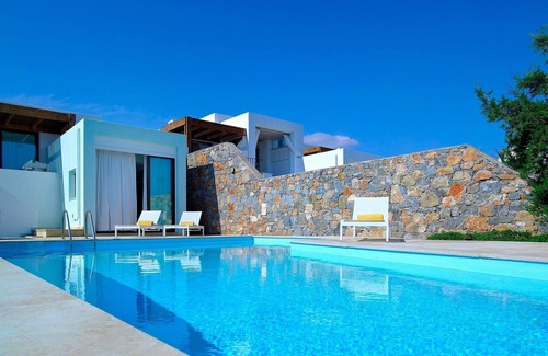Agios Nikolaos Villa | Luxury Crete Villa | Sea View Villa | Private Pool | Ocean Front | 3 BDR |.