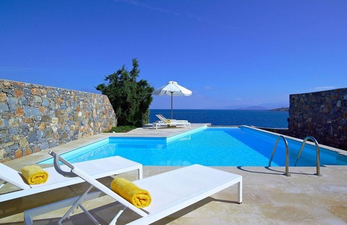 Agios Nikolaos Villa | Luxury Crete Villa | Sea View Villa | Private Pool | Ocean Front | 3 BDR |.