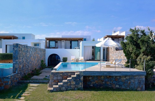 Agios Nikolaos Villa | Luxury Crete Villa | Sea View Villa | Private Pool | Ocean Front | 3 BDR |.