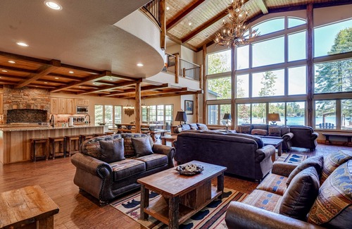 Eagle River House | Luxury lakefront home with high-speed WiFi, dock, private beach, & theater room