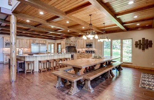 Eagle River House | Luxury lakefront home with high-speed WiFi, dock, private beach, & theater room