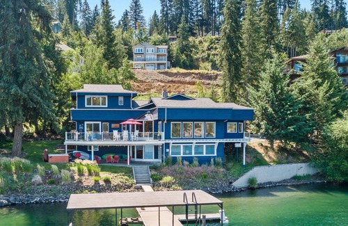 Hayden Lake House | Luxury Lakefront Property—Private Dock, Boat Slip, Fire Table, Hot Tub, Paddle Boards & More!