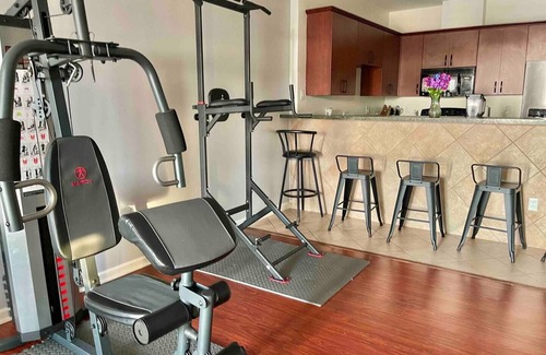 Dearborn Condo | Luxury Modern Cozy 2BR Loft Top Floor with exclusive Indoor Gym, & Outside Patio
