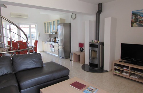 Makry Gialos Villa | Luxury Villa with Shared Pool and Stunning Sea and Mountain Views