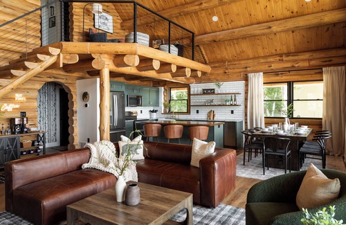 Traverse City Cabin | Luxury Waterfront Log Cabin on Lake Michigan with Barrel Sauna & Kayaks