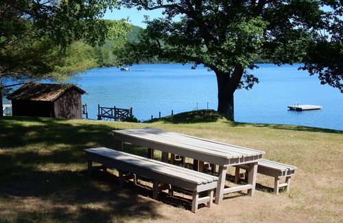 Industry Cabin | Metz Camp - Very private atop a knoll with view of beautiful Clearwater Lake.
