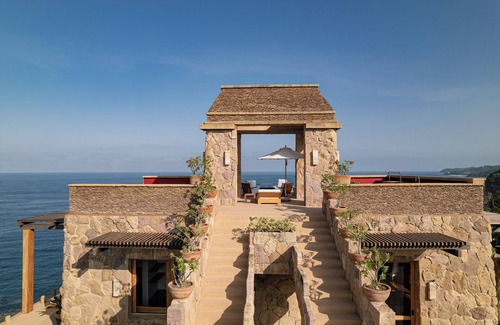 Higuera Blanca House | Mexican Pyramid Style Villa w/Exclusive Beach Access | 6 Private Pools & Panoramic Ocean View