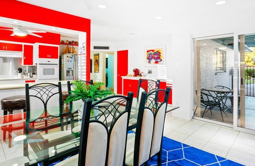 Southwest Village House | Mid-Century modern home in Old Town with yard, pool, games & alfresco dining