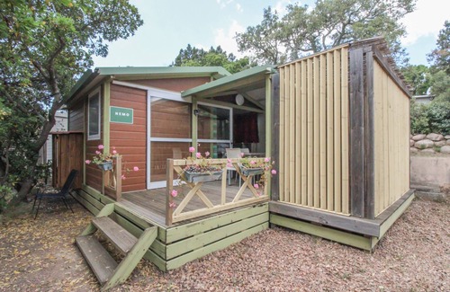 Pianotolli-Caldarello House | Mobile Home 'Chalet Confort A Proche De La Mer' with Shared Pool, Terrace and Air Conditioning