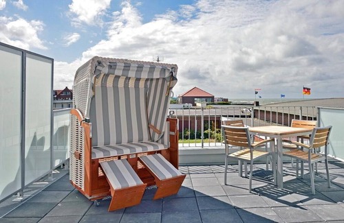 Wangerooge Apartment | Modernes Familienapartment am Inselstrand mit Meerblick, Balkon und Strandkorb!