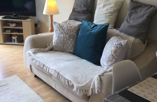 Tradeston Apartment | Modern Central 2 Bed Riverview Apartment free parking near cop 26 short walk