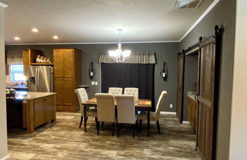 Marinette House | Modern Home on Trout Creek in Peshtigo “Fire City” w/Spacious Backyard & Deck!