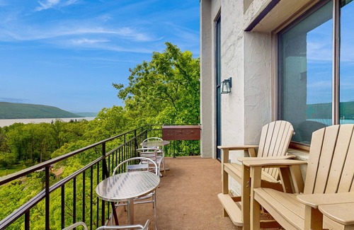 Canandaigua House | Modern penthouse condo with beautiful sunrises, lake view, & balcony