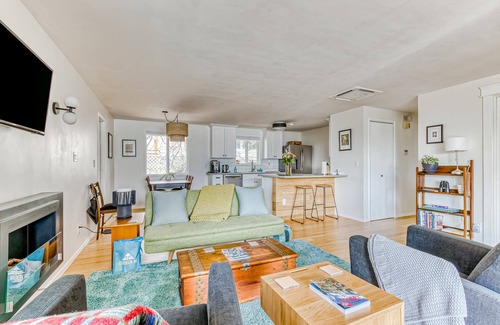 Stevenson House | Modern, river-view home with 2 decks, Ping-Pong, fireplace & washer/dryer
