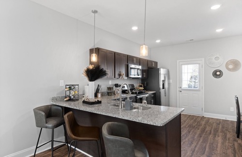 Clarksville Condo | Modern Townhome, King Bed, Near Shops & I-24. 25 Mins to Ft. Campbell