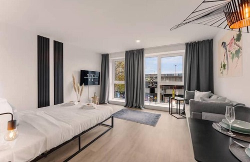 Bahnhofsviertel Apartment | Modernes Apartment am Gleispark