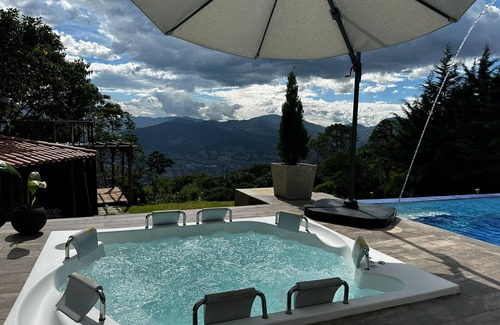Envigado House | Mountain Mansion: Pool, 6 Person Jacuzzi, Epic Medellin Views/5 Total Bedrooms