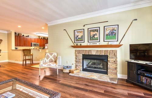 Maggie Valley Condo | Mountain View and 8th green! 70" TV, gas fireplace, Fast WIFI,Amenities included