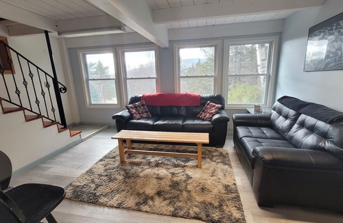 Stratton House | Mt. Snow Ski Chalet: 1 mile from slopes & hot tub on deck with view of Mt. Snow