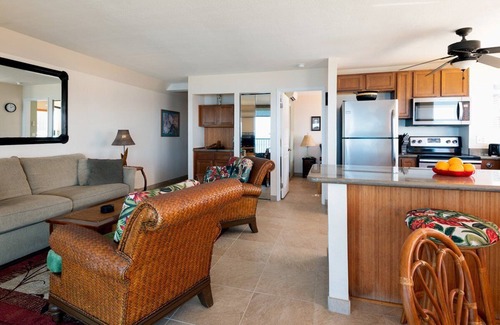 Historic Kailua Village Condo | New! Kona Reef Resort Oceanfront 🌊 2 Bdrm, 2 Bath D-11 🏖 Right on the Ocean!