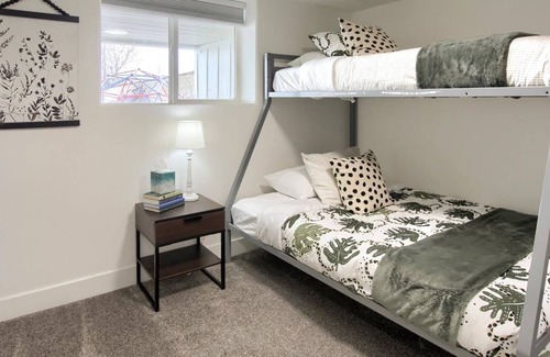 West Bountiful Apartment | New Listing! Cute Basement, Workstation, Bunk Room, Laundry, Covered Garage, Near Walking Bike Trail