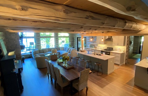 Boyne Falls Cabin | New Log Cabin on beautiful lake in Michigan in America's Summer Golf Capital!