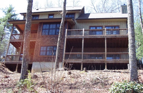 Cullowhee House | New Mountain Lodge with Stream and Lake Glenville View