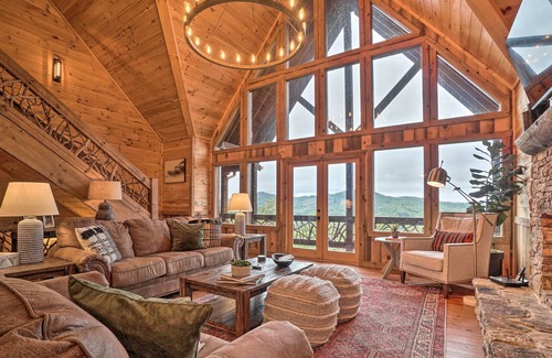 Ridges Over the Lake Cabin | NEW! Mtn View Chalet w/ Hot Tub, Game Room + More!