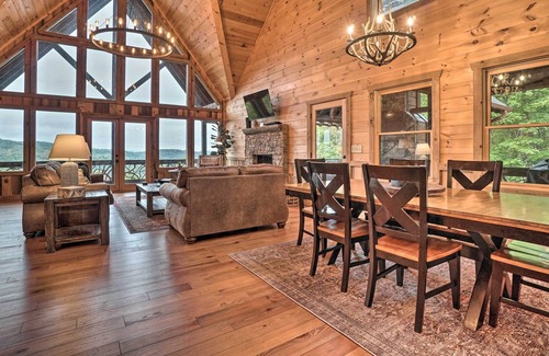 Ridges Over the Lake Cabin | NEW! Mtn View Chalet w/ Hot Tub, Game Room + More!