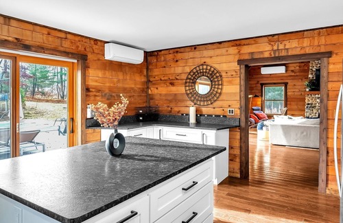 Kunkletown House | NEW! Secluded Forest Cabin Retreat with Pool & Hot Tub
