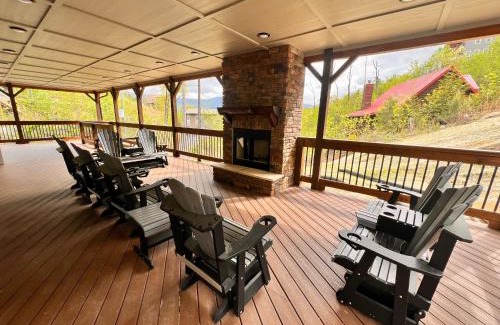 Chalet Village North House | New Smoky Mountain Luxury Cabin, Outdoor Fireplacet