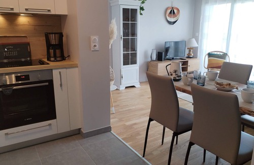 Pleneuf-Val-Andre Apartment | NEW, STYLISH APARTMENT WITH BALCONY AND SMALL SEA VIEW