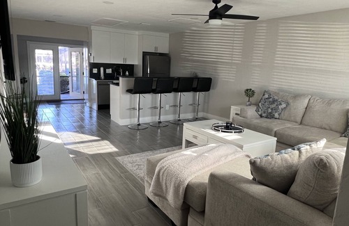 Caloosahatchee House | Newly Renovated Modern 2 Bedroom 2 Bath Waterfront with Heated Pool