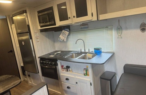 Holly Beach House | Nice RV with AC in charming Holly Beach steps from the beach