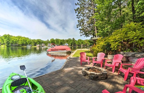 Lake George Cabin | Northern Michigan Lake House w/Boat Dock + Kayaks