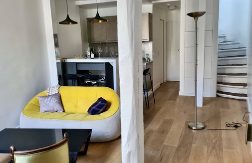 Notre Dame Apartment | Notre Dame, 53sqm rooftop duplex, A/C, 6 direct metro lines to Olympic Games