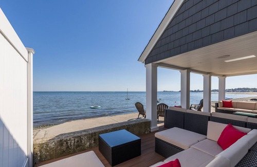 Milford House | Ocean Front Beach Home: Walk out back door to ocean in steps. Unparalleled views