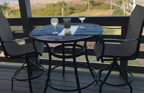Tybee Island Condo | Ocean front! Dolphins, Big Ships, Private Beach, 3 pools