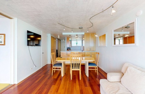 Waikiki Apartment | Ocean & Harbor view Waikiki getaway with a covered lanai - walk everywhere