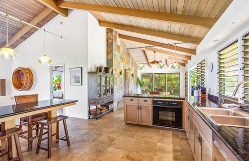 Kalihiwai House | Ocean View Estate w/AC & Pool, Close To Beach