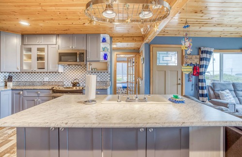 Waldport House | Ocean View Home with Modern Updates, Hot Tub, Two Blocks to Wakonda Beach!