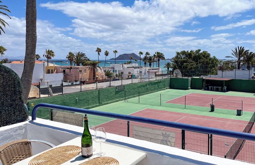 Corralejo Apartment | Ocean View Studio, Large Terrace, 100m to Beach, Pool