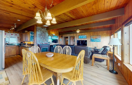 Yachats House | Oceanfront, Dog-Friendly Home with Fireplace, Ocean View, Beach Access & WiFi