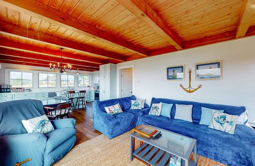Biddeford House | Oceanfront home with stunning views of the cove & sunset, steps to the beach